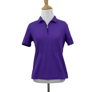 NVO Nivo Sports Polo Top Womens S Small Quarter Zip Telluride Golf Purple Shirt